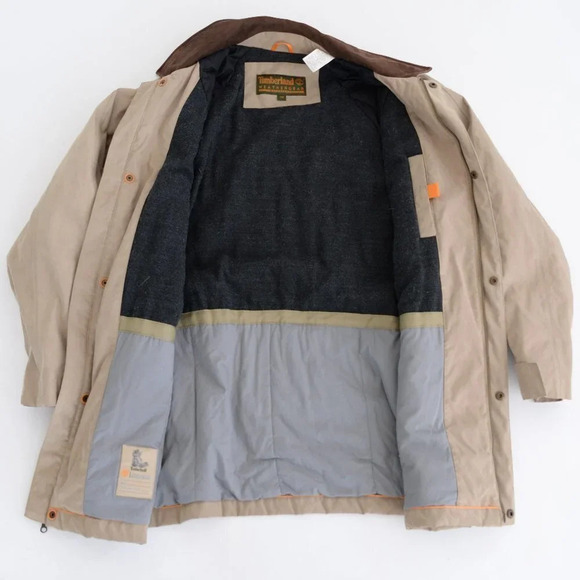 Timberland Weathergear Tan Zip Up Lined Winter Jacket ~Medium - Picture 5 of 16